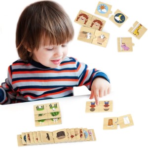 VIGA Drewniana układanka puzzle Przeciwieństwa
