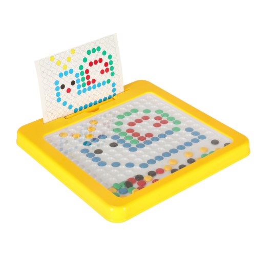 tablica-magnetyczna-montessori-mozaika-kolorowe-kropki-zolta-26-x-26-cm-153887