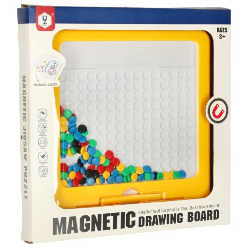 tablica-magnetyczna-montessori-mozaika-kolorowe-kropki-zolta-26-x-26-cm-153896
