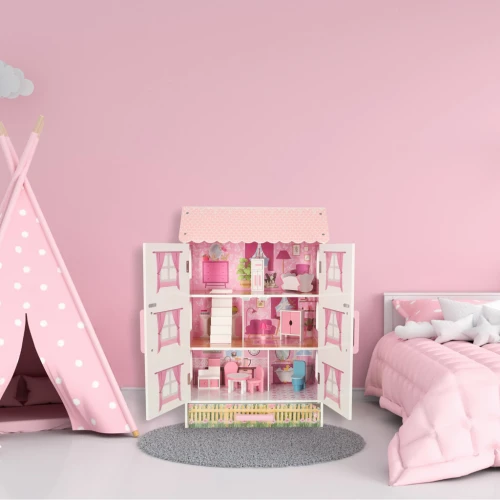 domek-dla-lalek-drewniany-lulilo-papilio-rozowy-80cm-165962