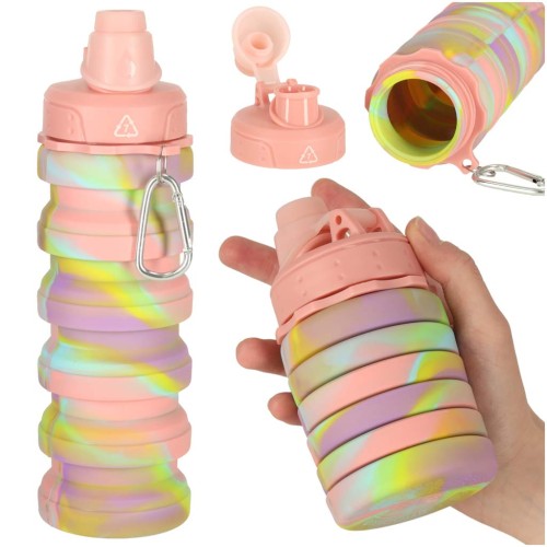 butelka-na-wode-bidon-silikonowy-skladany-z-uchwytem-sportowy-500ml-teczowy-174037
