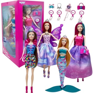 WOOPIE Zestaw 4 Magicznych Księżniczek - box lalek 4 w 1 + akcesoria