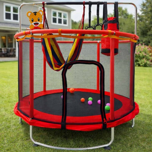 trampolina-dla-dzieci-ogrodowa-siatka-pilki-koszykowka-155cm-czerwona-182700