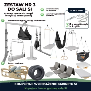 Zestaw nr 3 do sali SI, z ramą wolnostojącą o szer. od 4 do 5 m, szaro-grafitowy